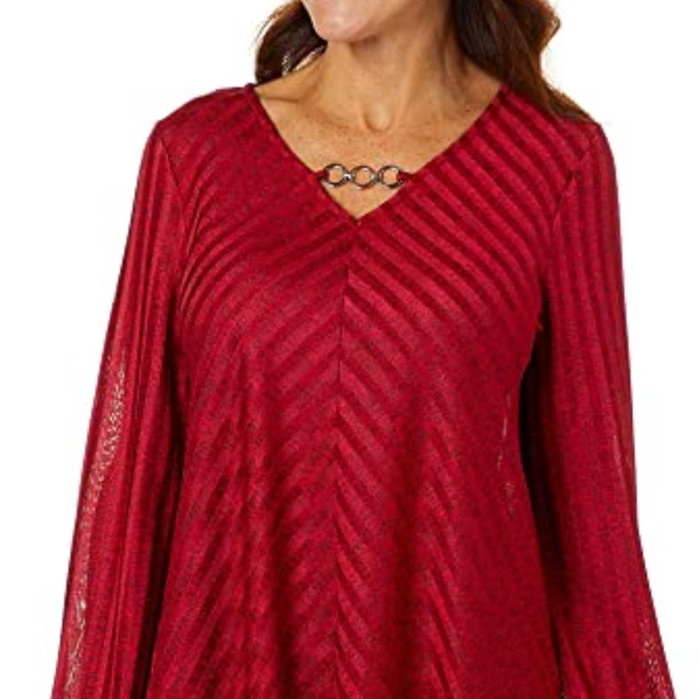 I.N. Studio Red Blouse, Size S, Brand New